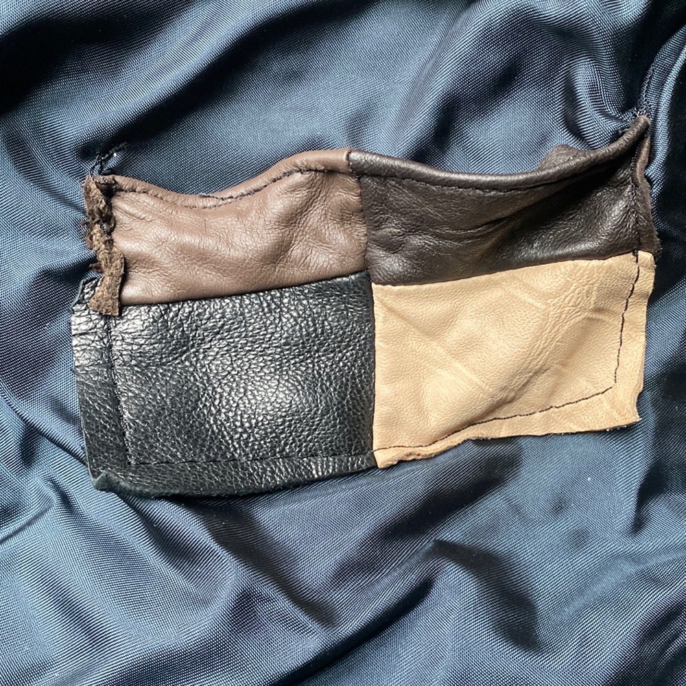 Vintage 80s Leather Patchwork Shoulder Bag - Picture 11 of 13